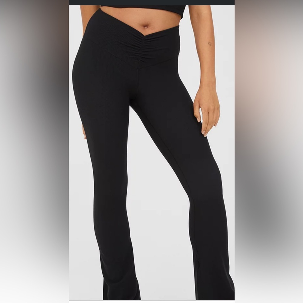 OFFLINE By Aerie Real Me Waffle High Waisted Ruched Flare Legging